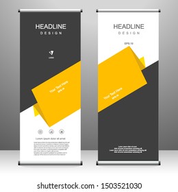 Roll up banner stand template design, for brochure, flyer, infographics. modern advertising. vector illustration