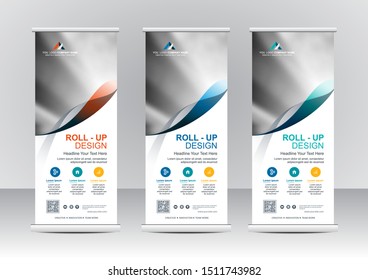 Roll up banner stand template design