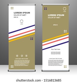 Roll up banner stand template design, for brochure, flyer, infographics. modern advertising. vector illustration