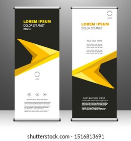 Roll up banner stand template design, for brochure, flyer, infographics. modern advertising. vector illustration