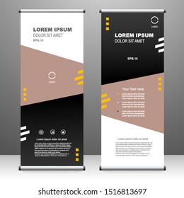 Roll up banner stand template design, for brochure, flyer, infographics. modern advertising. vector illustration