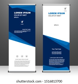 Roll up banner stand template design, for brochure, flyer, infographics. modern advertising. vector illustration