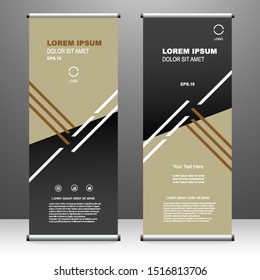 Roll up banner stand template design, for brochure, flyer, infographics. modern advertising. vector illustration