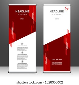 Roll up banner stand template design, for brochure, flyer, infographics. modern advertising. vector illustration