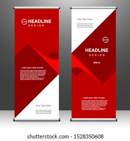Roll up banner stand template design, for brochure, flyer, infographics. modern advertising. vector illustration