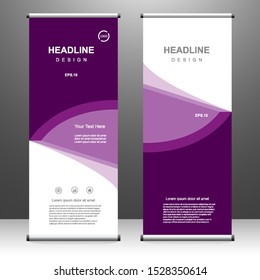 Roll up banner stand template design, for brochure, flyer, infographics. modern advertising. vector illustration