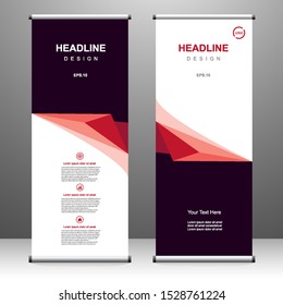 Roll up banner stand template design, for brochure, flyer, infographics. modern advertising. vector illustration