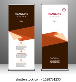 Roll up banner stand template design, for brochure, flyer, infographics. modern advertising. vector illustration