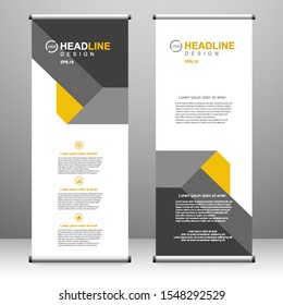 Roll up banner stand template design, for brochure, flyer, infographics. modern advertising. vector illustration