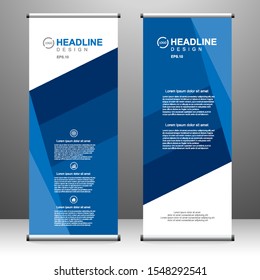 Roll up banner stand template design, for brochure, flyer, infographics. modern advertising. vector illustration