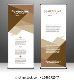 Roll up banner stand template design, for brochure, flyer, infographics. modern advertising. vector illustration