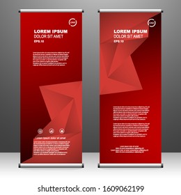 Roll up banner stand template design, for brochure, flyer, infographics. modern advertising. vector illustration