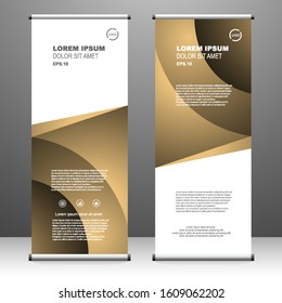 Roll up banner stand template design, for brochure, flyer, infographics. modern advertising. vector illustration