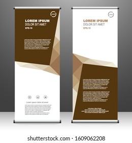 Roll up banner stand template design, for brochure, flyer, infographics. modern advertising. vector illustration