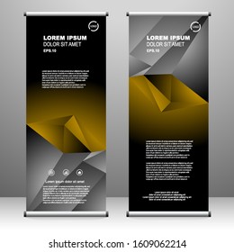 Roll up banner stand template design, for brochure, flyer, infographics. modern advertising. vector illustration