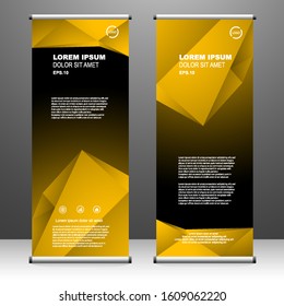 Roll up banner stand template design, for brochure, flyer, infographics. modern advertising. vector illustration