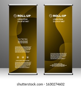 Roll up banner stand template design, for brochure, flyer, infographics. modern advertising. vector illustration