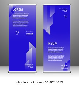 Roll up banner stand template design, for brochure, flyer, infographics. modern advertising. vector illustration