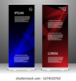 Roll up banner stand template design, for brochure, flyer, infographics. modern advertising. vector illustration