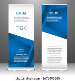 Roll up banner stand template design, for brochure, flyer, infographics. modern advertising. vector illustration