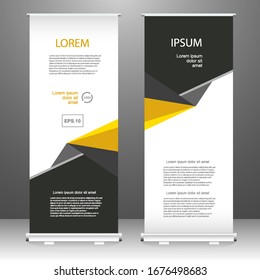 Roll up banner stand template design, for brochure, flyer, infographics. modern advertising. vector illustration