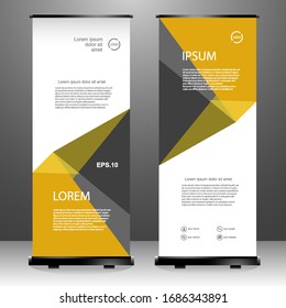Roll up banner stand template design, for brochure, flyer, infographics. modern advertising. vector illustration