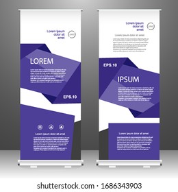 Roll up banner stand template design, for brochure, flyer, infographics. modern advertising. vector illustration