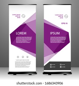 Roll up banner stand template design, for brochure, flyer, infographics. modern advertising. vector illustration