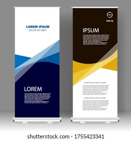 Roll up banner stand template design, for brochure, flyer, infographics. modern advertising. vector illustration