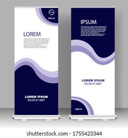 Roll up banner stand template design, for brochure, flyer, infographics. modern advertising. vector illustration