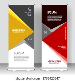 Roll up banner stand template design, for brochure, flyer, infographics. modern advertising. vector illustration