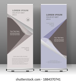 Roll up banner stand design, para folletos, volantes, infografías. publicidad moderna. ilustración vectorial