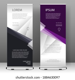 Roll up banner stand design, para folletos, volantes, infografías. publicidad moderna. ilustración vectorial