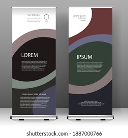 Roll up banner stand template design, for brochure, flyer, infographics. modern advertising. vector illustration