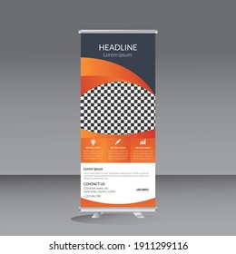 roll up banner stand template design
