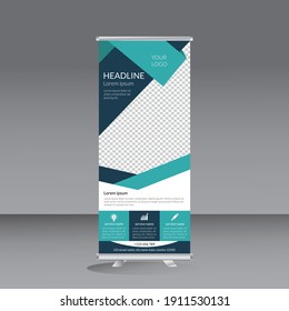 roll up banner stand template design