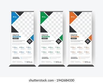 Roll up banner stand template design layout, advertisement, pull up, vector, x-banner