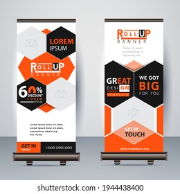 Roll up banner stand design de plantilla. 