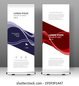 Roll up banner stand template design, for brochure, flyer, infographics. modern advertising. vector illustration