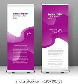 Roll up banner stand template design, for brochure, flyer, infographics. modern advertising. vector illustration