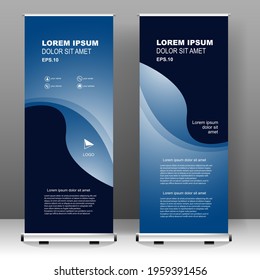 Roll up banner stand template design, for brochure, flyer, infographics. modern advertising. vector illustration