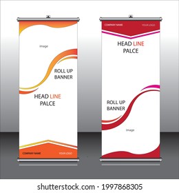 Roll up banner stand design de plantilla. Publicación de portada.