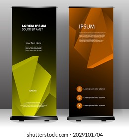Roll up banner stand template design, for brochure, flyer, infographics. modern advertising. vector illustration