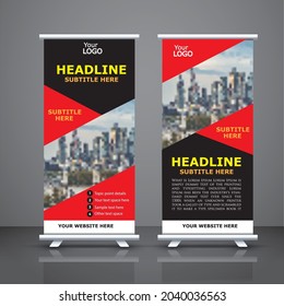Roll up banner stand template design, flyer banner design vertical template vector, cover presentation abstract geometric background, modern publication x-banner