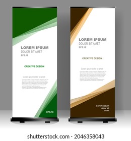 Roll up banner stand template design, for brochure, flyer, infographics. modern advertising. vector illustration