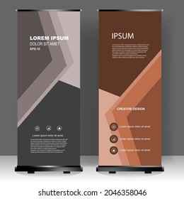 Roll up banner stand template design, for brochure, flyer, infographics. modern advertising. vector illustration