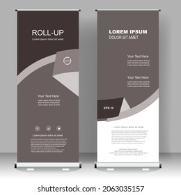 Roll up banner stand template design, for brochure, flyer, infographics. modern advertising. vector illustration