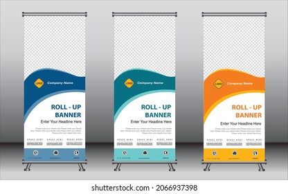 roll up banner stand template design