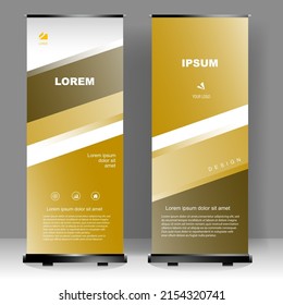 Roll up banner stand template design, for brochure, flyer, infographics. modern advertising. vector illustration