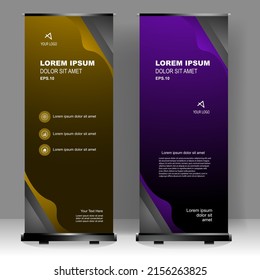 Roll up banner stand template design, for brochure, flyer, infographics. modern advertising. vector illustration